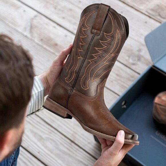 J's.o.l.e Cowboy Boots for Men Square Toe Western Boots Embroidered Country Boot - Picture 10 of 11